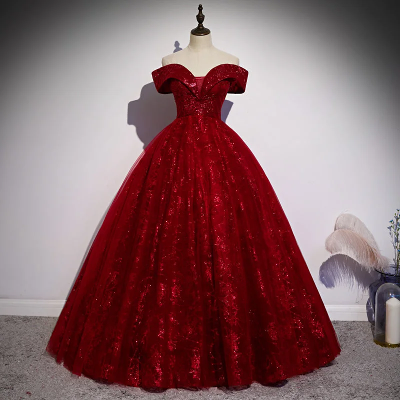 Charming Lace Sweetheart Off Shoulder Gown, Prom Party Dress Halter party dresses